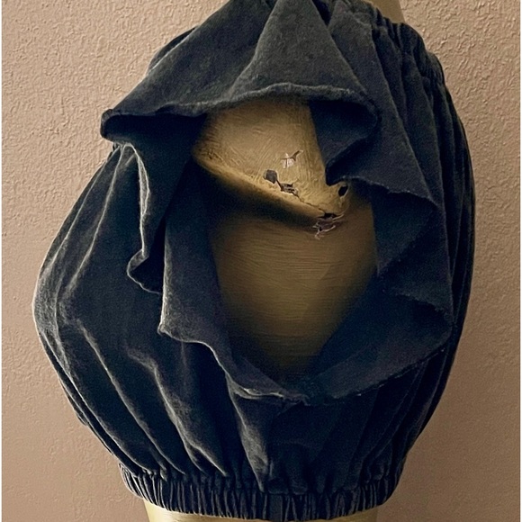 URBAN OUTFITTERS Off Shoulder Ruffle Sleeve Boho CROP TOP Size Large - Picture 4 of 15